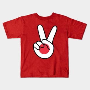 Japan Flag V Sign Kids T-Shirt